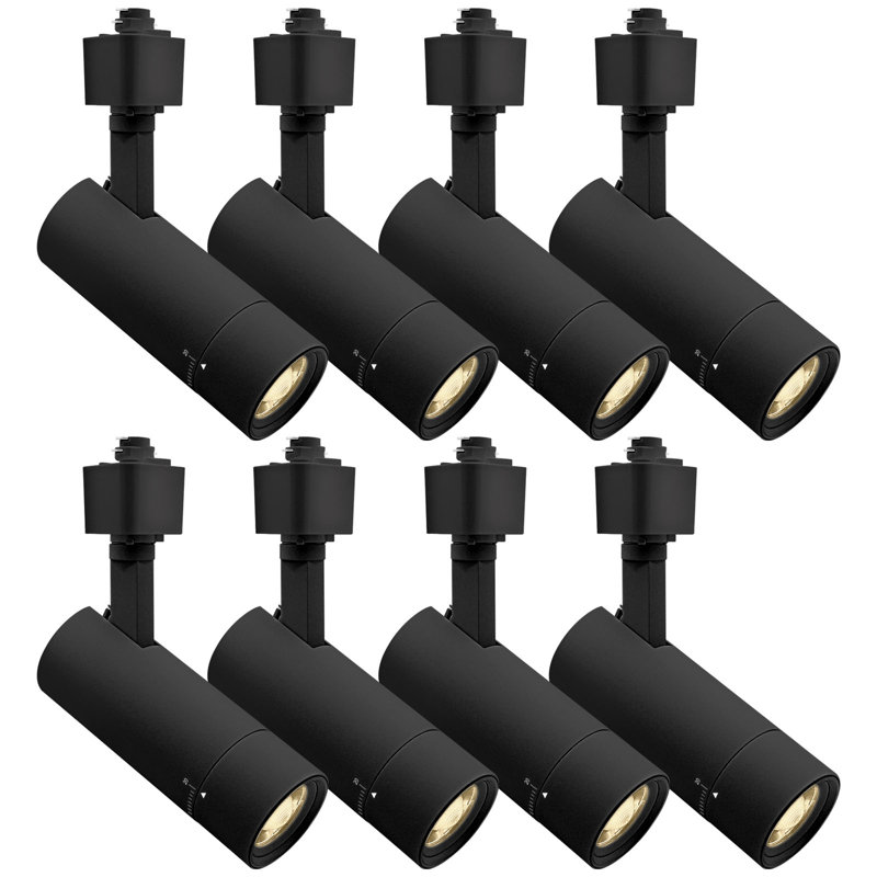 Éclairage sur rail à DEL 2 pouces Luxrite, 5CCT, CRI90, 10W, 700LM, à intensité variable, inclinaison 358 ° + 90 °, faisceau 20 ° -50 °, éclairage sur rail H, ETL, paquet de 8 noir