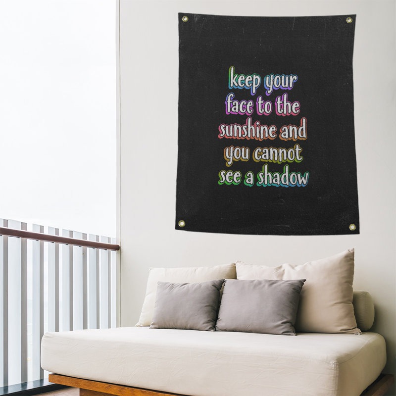 Tapisserie tableau noire quote optimise en polyester, Arc-en-ciel, H 80 po x l 59 po
