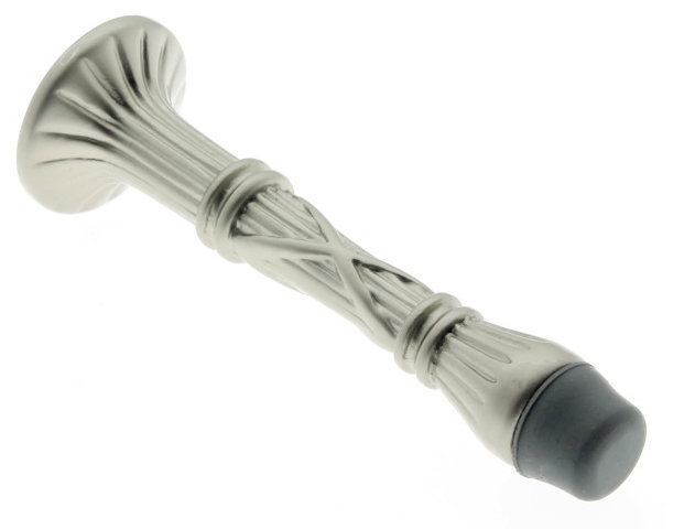 Solid Brass Baseboard Stop, Satin Nickel