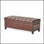 Repose-pieds de rangement rectangulaire en similicuir touffeté JULiana, parfait pour l'organisation du salon et des sièges confortables.-592594150
