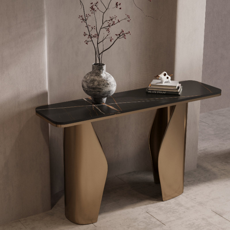 Italian style light luxury console table., 33.5" H x 63" W x 13.8" D, Gold