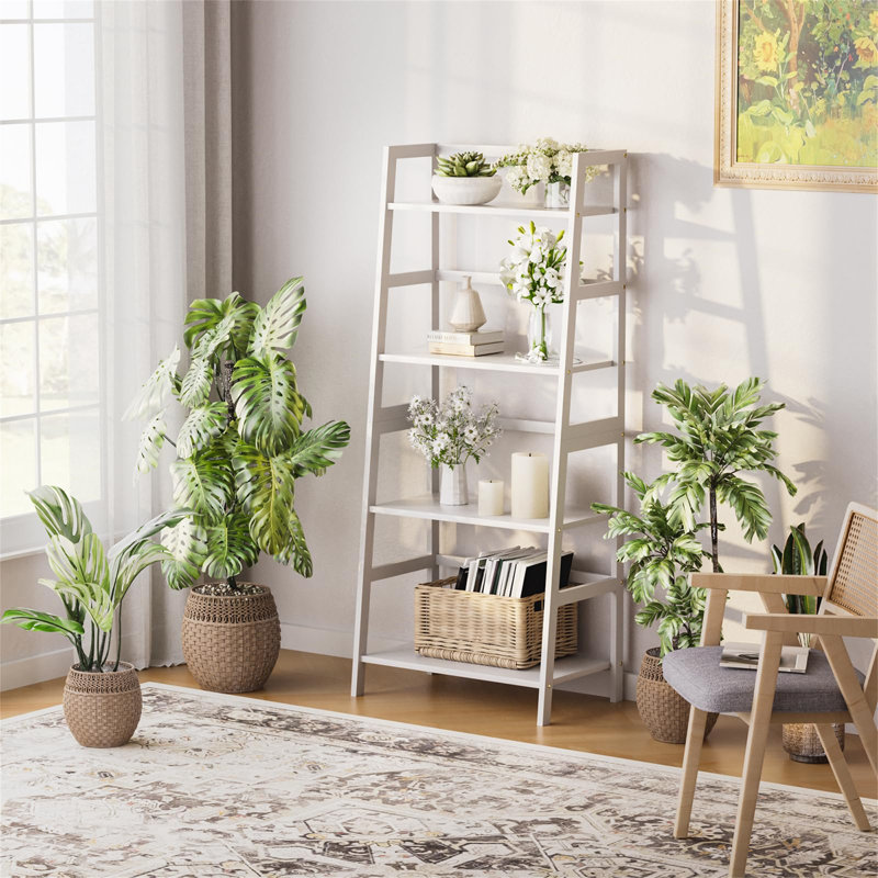 125cm H x 53.4cm W Standard Bookcase, White