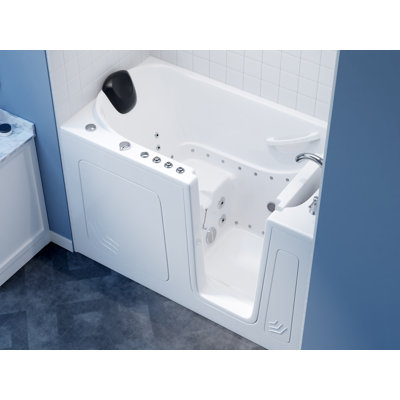 Therapeutic Tubs 32 in. x 60 in. Right Drain Quick Fill Walk-In Whirlpool and Air Tub with Powered Fast Drain in White
