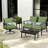 Lucy Outdoor Seat and Back Cushion（Set of 2 Seats, 2 Backs, 2 Pillows)-487218718