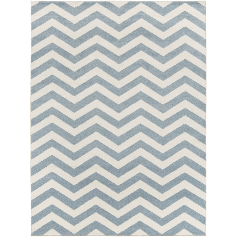 Tapis en jute/en sisal ardoise/ivoire chevron Greer