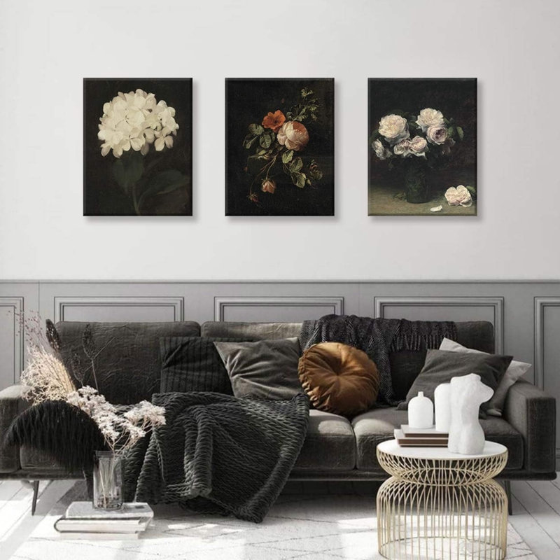 Ensemble de 3 peintures murales rétro vintage, 12 x 16 pouces