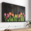 Tulipes sur bois, reproduction sur toile-102858731