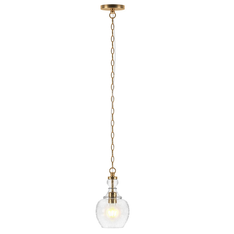 Verona 1 - Light Single Pendant, Seeded, Brushed Brass