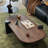 Modern Nut-Brown Solid Wood Oval Coffee Table