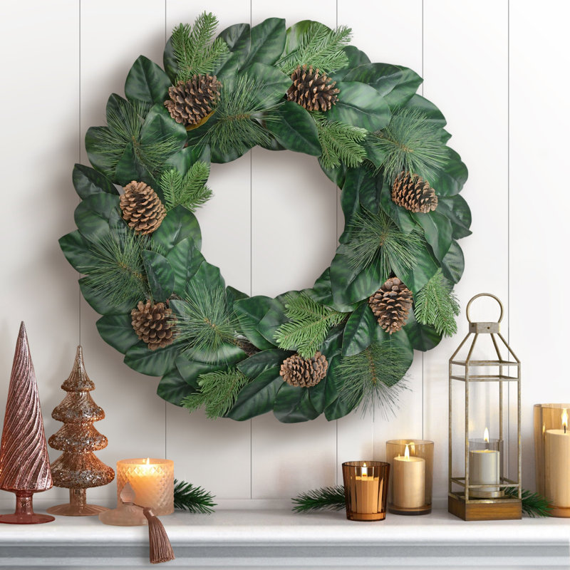 32 In. Magnolia Artificial Wreath