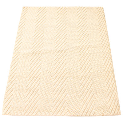 Tapis ivoire en laine tressé à la main Getzemani