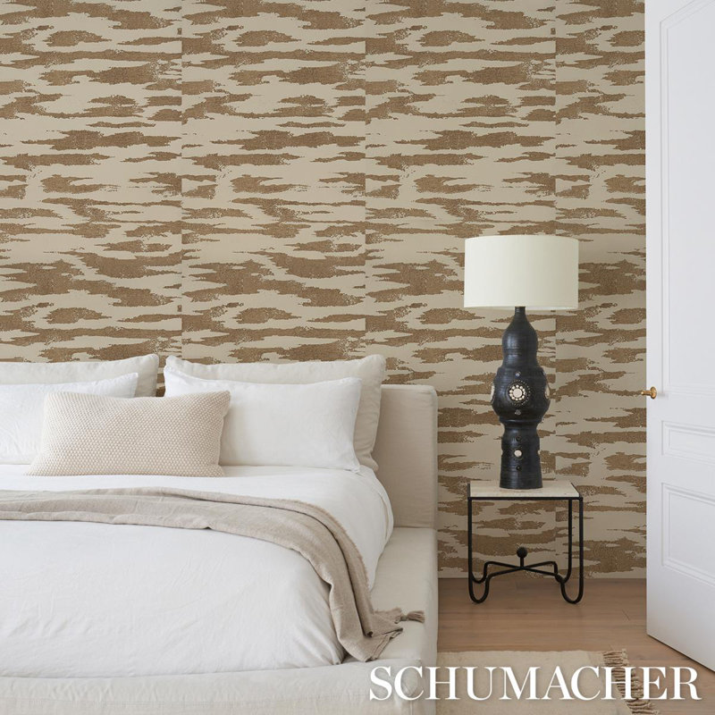 Schumacher x Celerie Kemble Plastered Manuscript Wallpaper, Birch