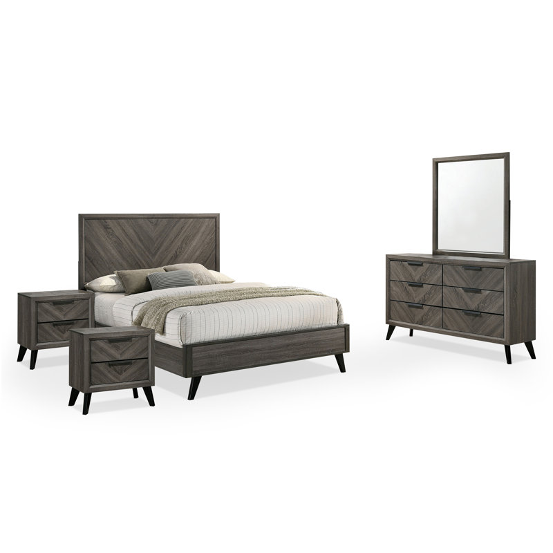 Keni Solid Wood Piece Bedroom Set, King