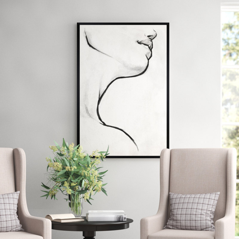" White Contour " by Oliver Gal, 30" H x 20" W x 1.5" D, Wrapped Canvas