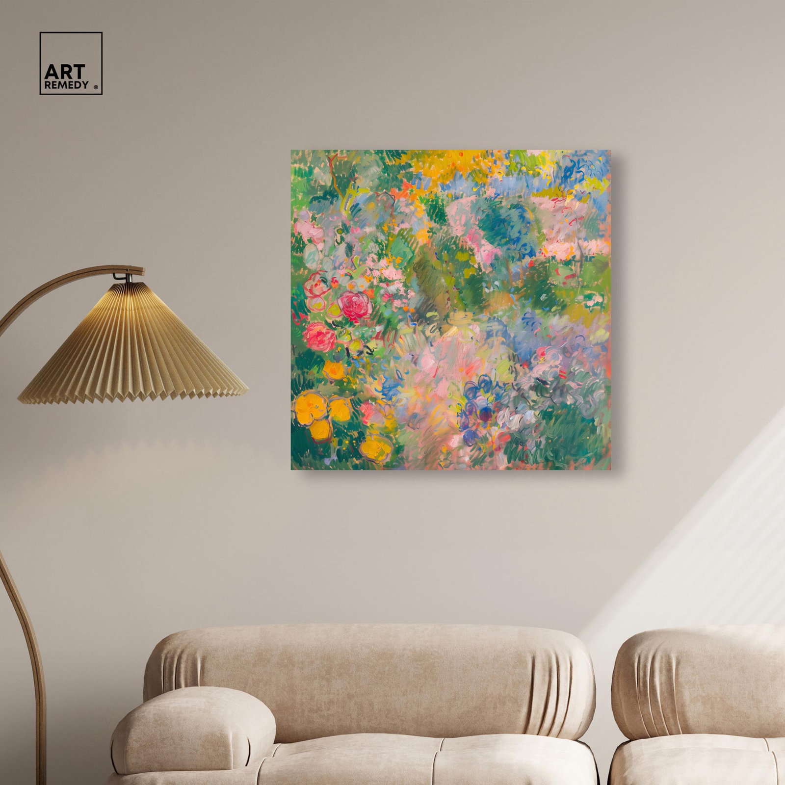 Hues of Happiness I Canvas Vintage Floral Art by Art Remedy, Wrapped Canvas, 30" H x 30" W
