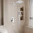 1-Spray 12.5 In. Wall Mount Dual Fixed And Handheld Shower Head 2.5 GPM With Slide Bar In Chrome