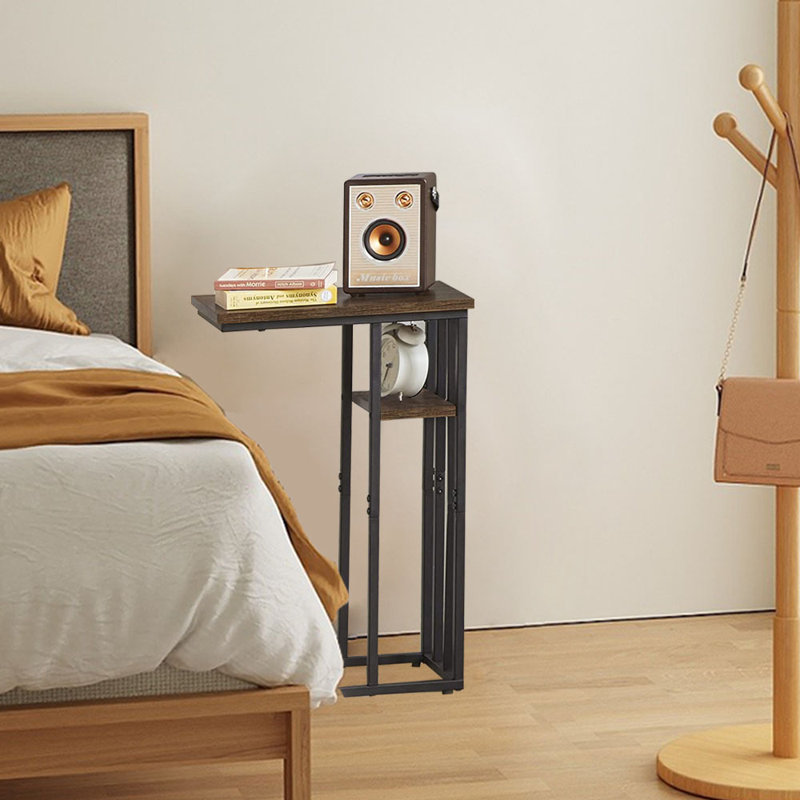 Table de bout avec rangement Frame, Brun foncé