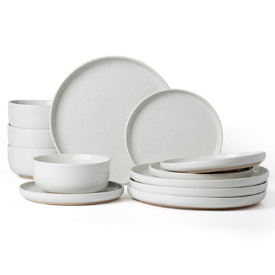 12 Piece Stoneware Dinnerware Set - Service for 4