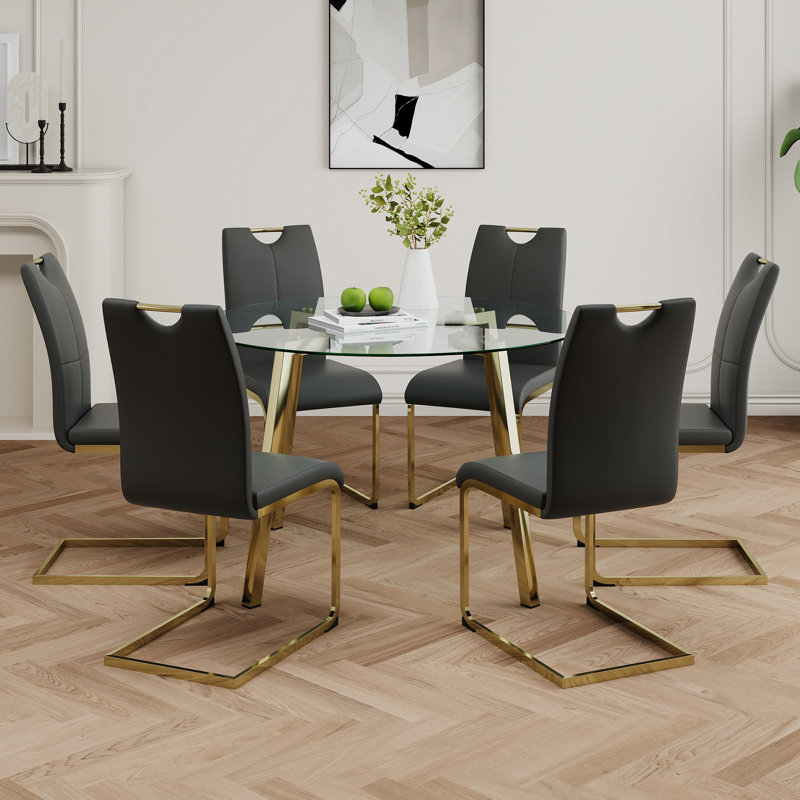 Table ronde en verre de style moderne