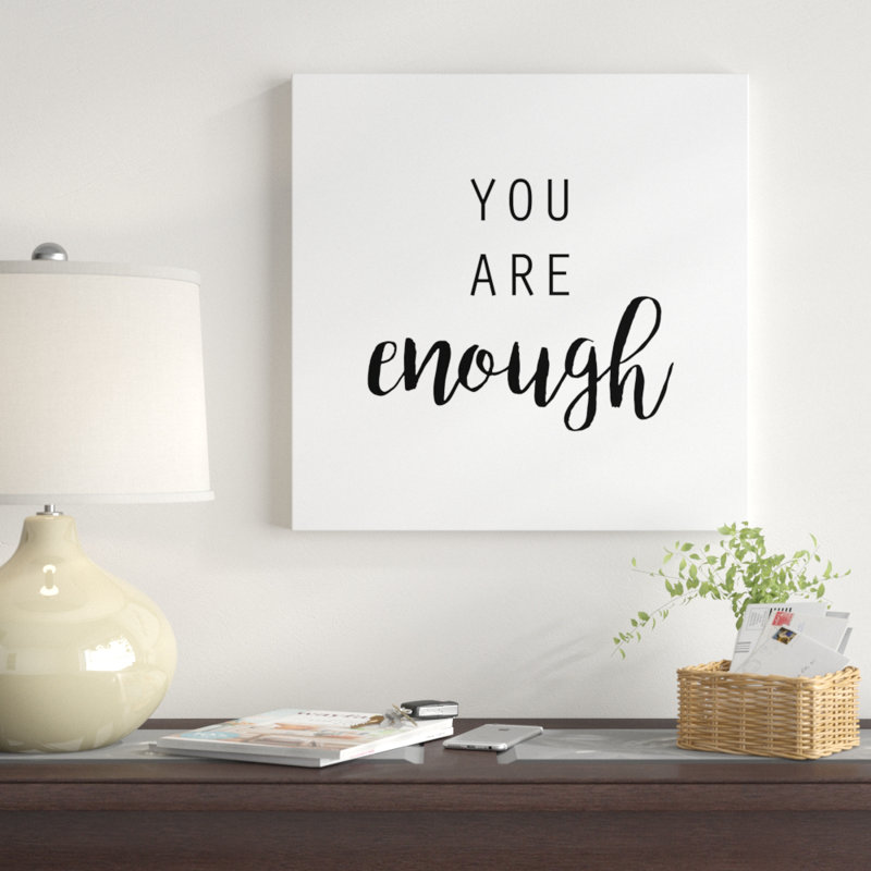 «Quotable III», art textuel sur toile, H 36 po x l 36 po x P 1,25 po, Toile tendue