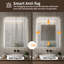 Miroir de salle de bain 24 * 32 "avec lumières à DEL avant et rétro-éclairé, miroirs de salle de bain anti-buée pour montage mural, 3 couleurs et 5 niveaux à intensité variable, horizontal / vertical