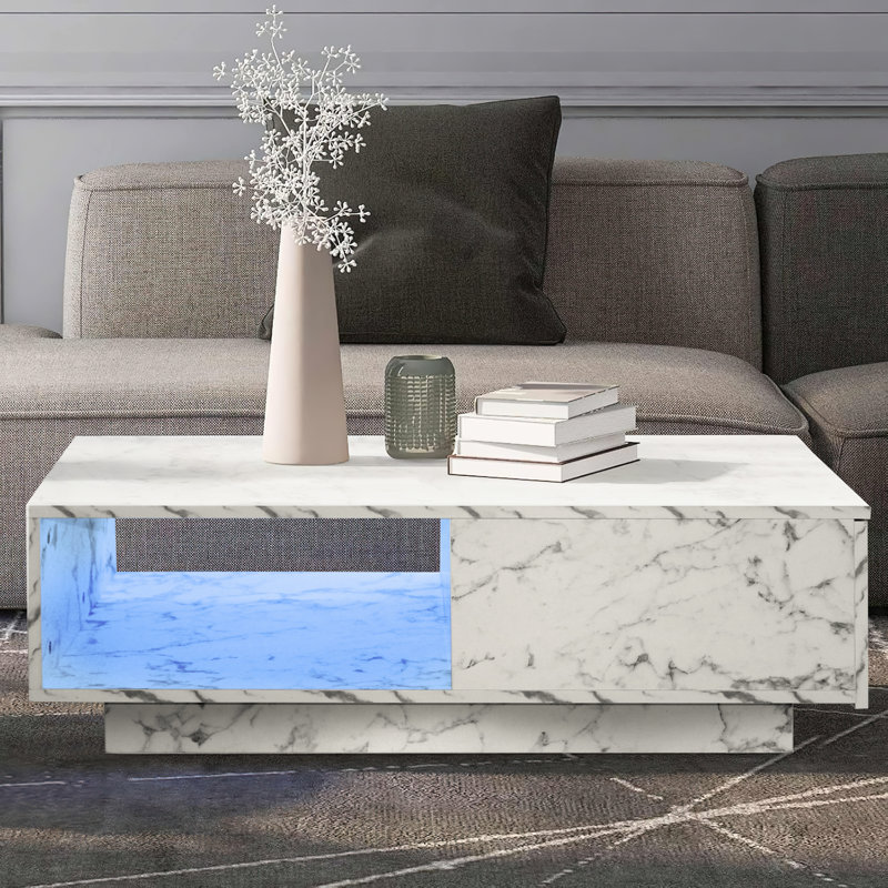 Coffee Table with Storage, White