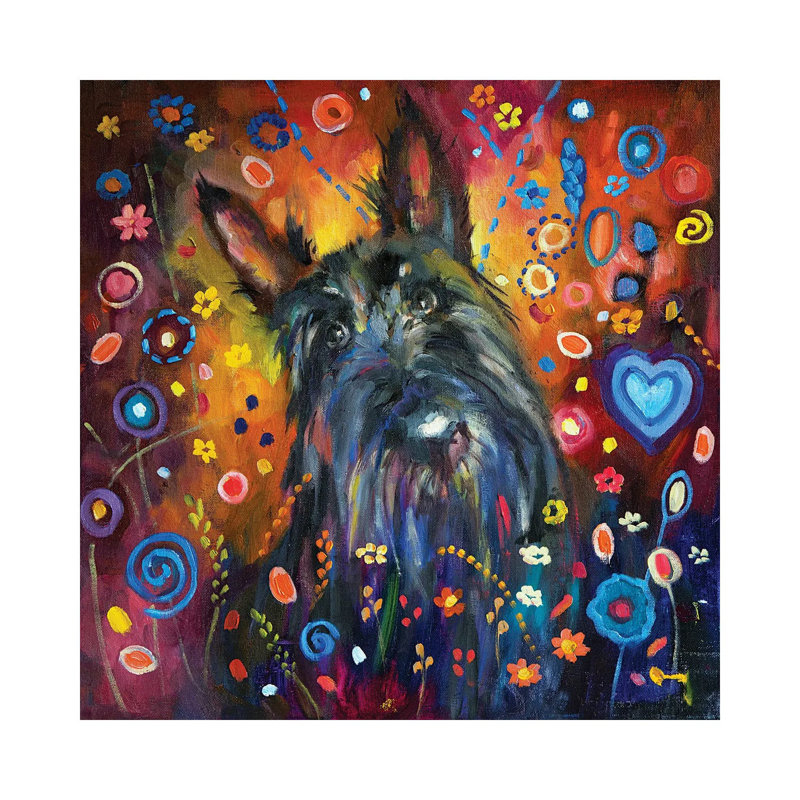Scottie by Sue Gardner - Painting on Canvas, Wrapped Canvas, 30.48 cm H x 30.48 cm W