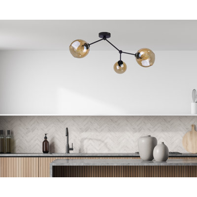 Helene Glass Semi Flush Mount