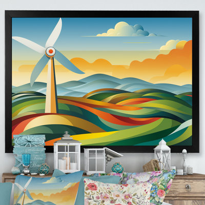 «Green Holland Windturbine Meadow Views I - Wind Turbines», art mural