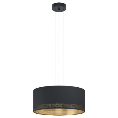 Lustre tambour à 3 lumières avec abat-jour Guercio