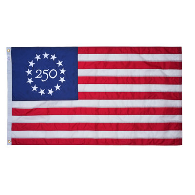 Premium Betsy Ross Flag Made in USA, Heavy Duty Nylon with Embroidered Stars