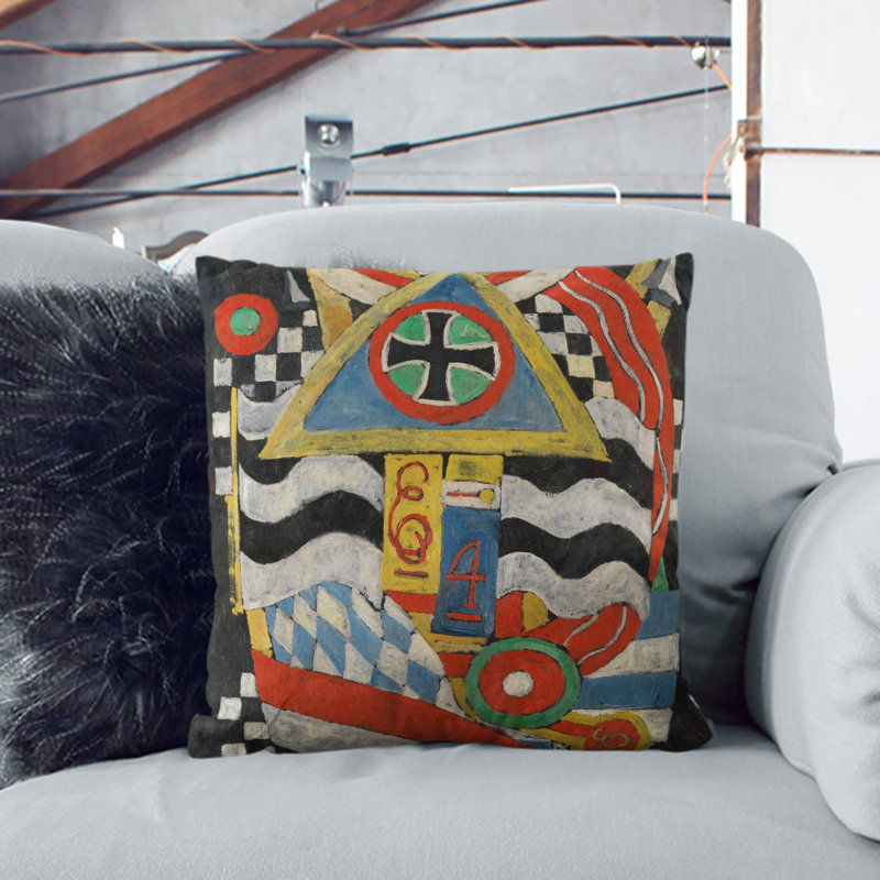 Portrait Of A German Officer By Marsden Hartley Square Throw Cushion, 40cm H x 40cm W x 15cm D