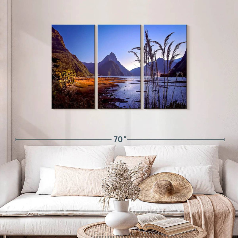 Milford Sound, lever du jour, H 28 po x l 45 po