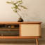 Meuble télé avec verre en rotin de bois-105968769-105968771