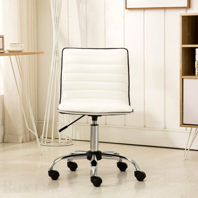 White Chromel Adjustable Air Lift Office Chair