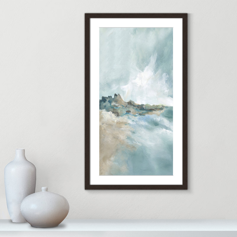 Imprimé Sandpoint par Carol Robinson, Noyer, H 29 po x l 17 po x P 1,25 po, Reproduction encadrée avec passe-partout