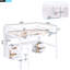 Lit mezzanine blanc avec bureau, tiroirs et station de charge-415572129