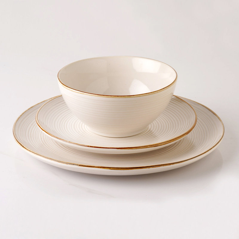 Piece Stoneware Dinnerware Set - Service for 4, Antique White