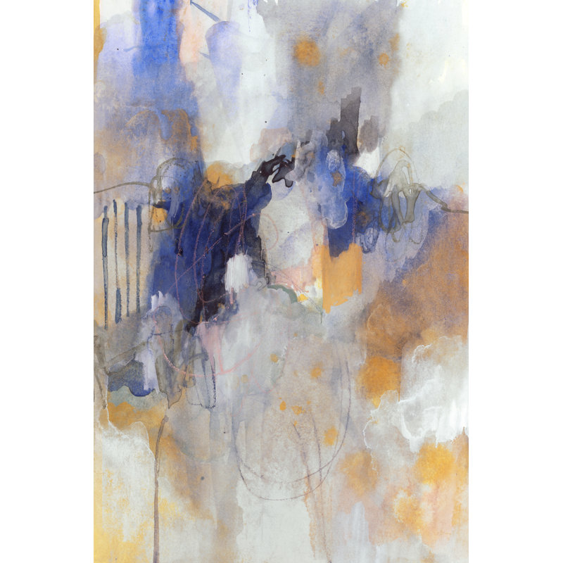 Watercolor Tatter III - Wrapped Canvas Painting Print, 122cm H x 81cm W, Black Floater Framed