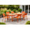 Ensemble de salle à manger d'extérieur en aluminium 7 pièces Cinya avec chaises empilables et rangement intégré