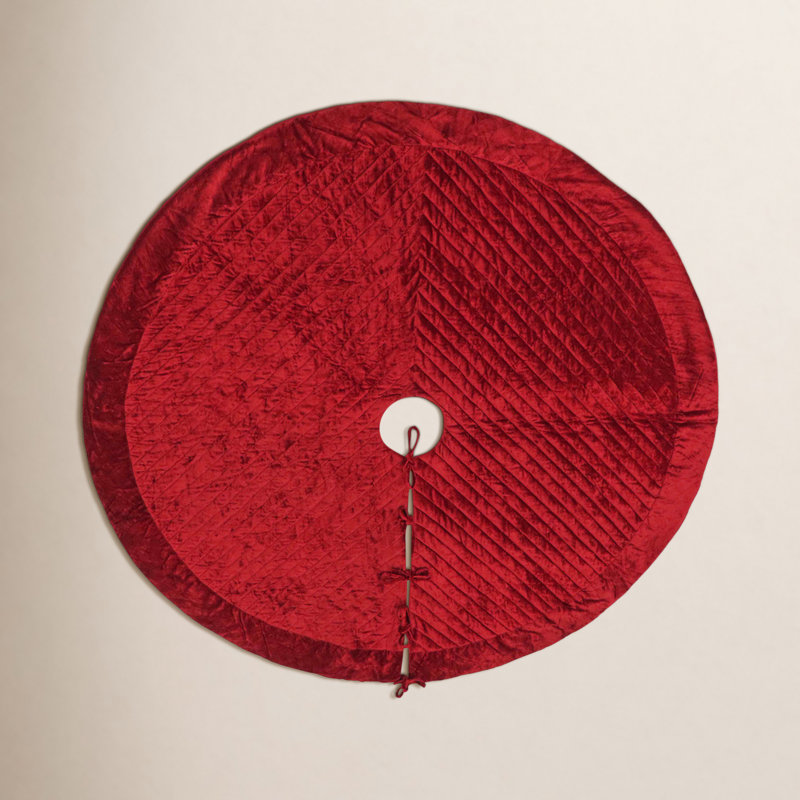 Jupe d'arbre en velours matelassé, Rouge
