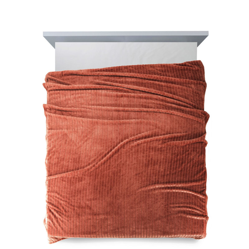 Montevia Polyester No Pattern Bedspread, Brick, 220cm W x 200cm L