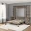 Lit escamotable Queen gain de place avec rangement, en bois MDF, de style moderne, pour bureau à domicile-260673863