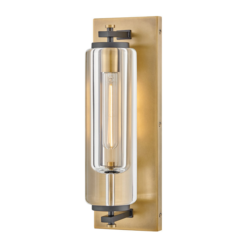 Hinkley Lourde Outdoor Wall Mount Lantern, Heritage Brass