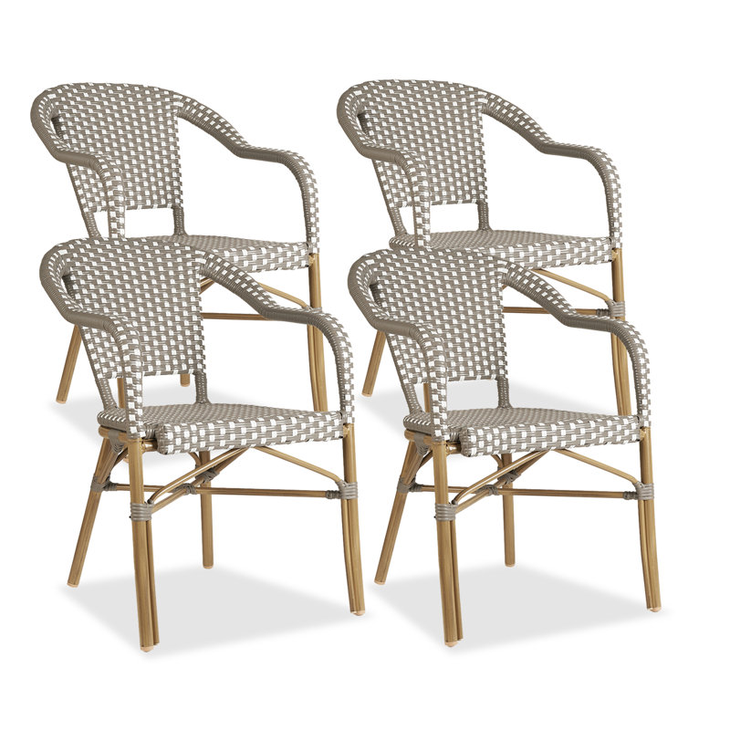 Fauteuil de terrasse empilable, gris
