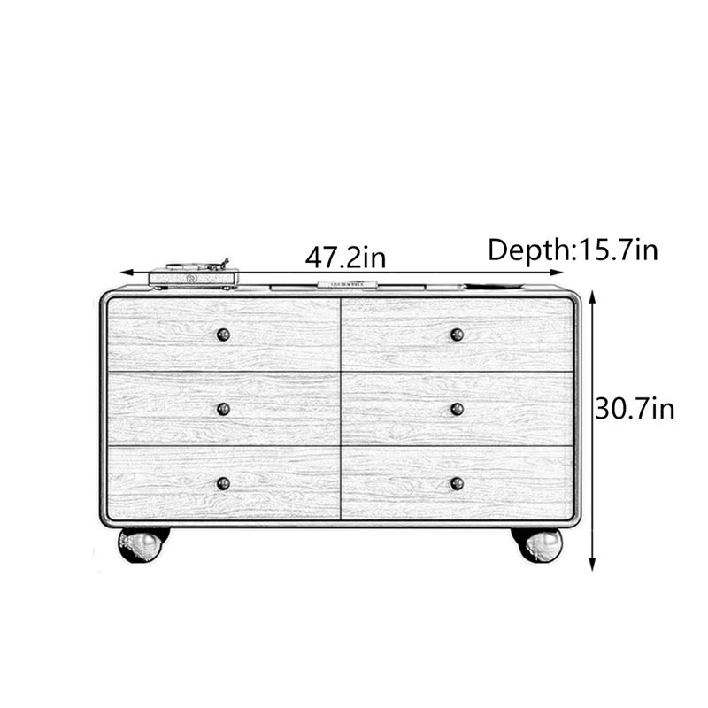 Armoire d'entrée Mid-Century, H 30,7 po x l 47,2 po x P 15,7 po