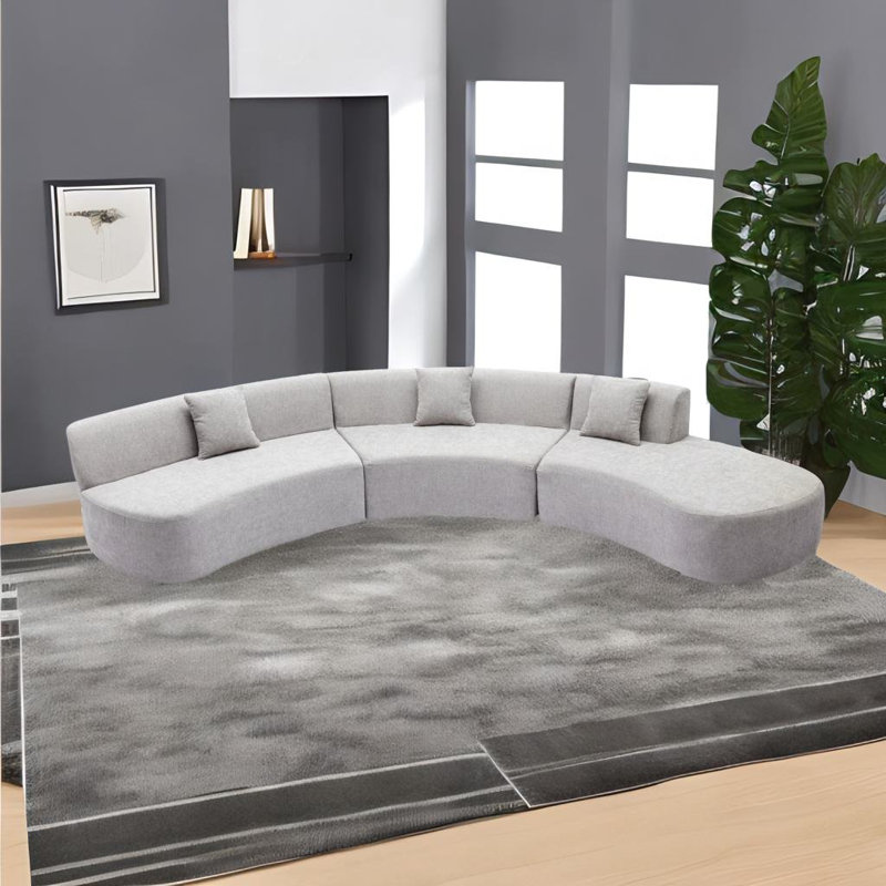 Labrina Upholstered 136.6'' Sofa, Gray Chenille