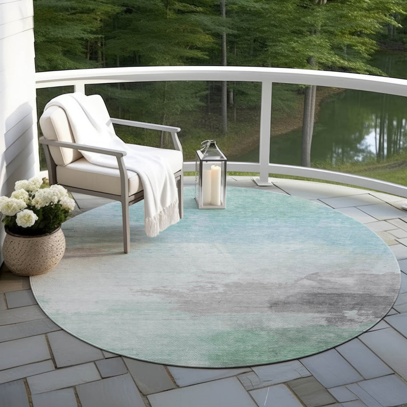 Tapis d'intérieur / extérieur bleu Vivara , 8 pi x 8 pi