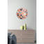 Horloge murale rose Terrazzo, mosaïque d'art moderne en pierre, décor en verre trempé, montre abstraite pêche pastel, cadeau de cuisine et chambre d'enfant Boho-1833940115-1833940113