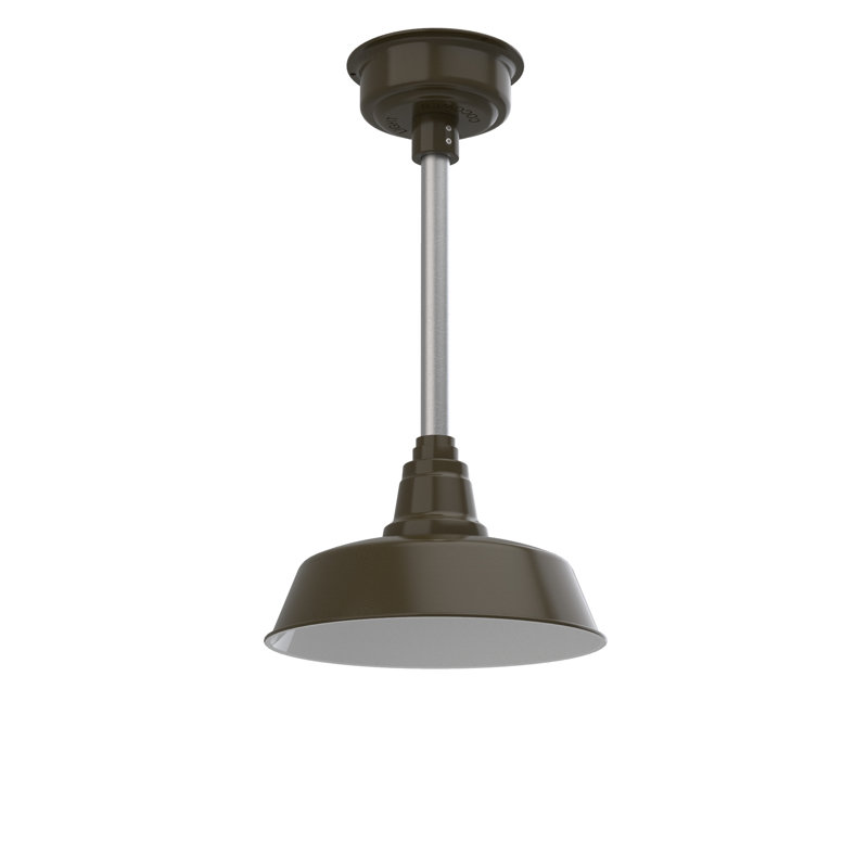 Vandervliet 1 - Light LED Single Pendant, 48" H x 12" W x 12" D, Mahogany Bronze/Galvanized Silver